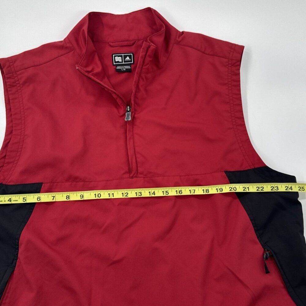 Adidas Windbreaker Vest Mens Large 1/4 Zip Pullover Golf Climaproof Mesh Lined - Picture 12 of 15